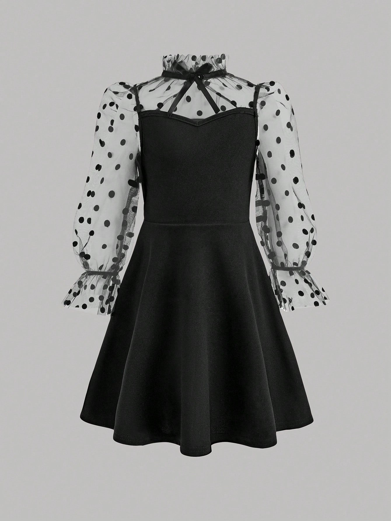 Robe longue à manches longues pour jeunes filles, élégante