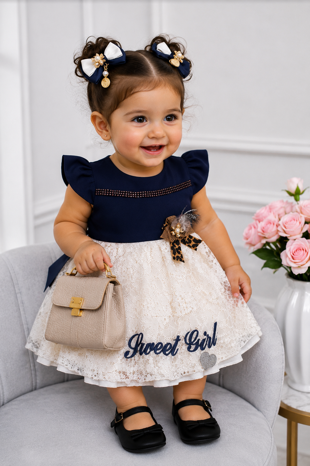 Robe style décontracté et doux pour bébé fille